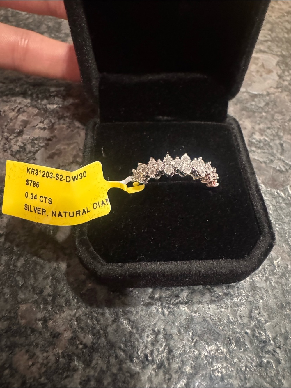 Silver Diamond Accent Cluster Ring - White